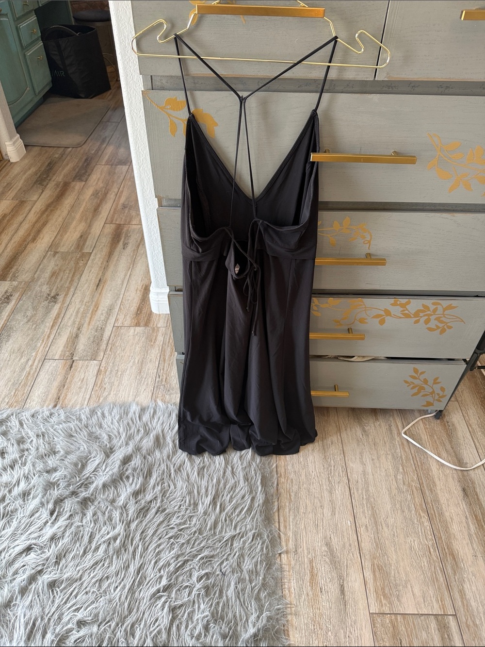 Free People Black Strappy V-Neck Slip Dress - Picture 3 of 7